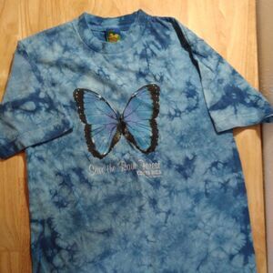 Vintage Save The Rain Forest Butterfly Tie-Dye Tee